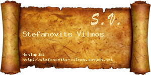 Stefanovits Vilmos névjegykártya